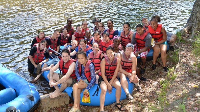 pocono whitewater rapids rafting raft group Poconos